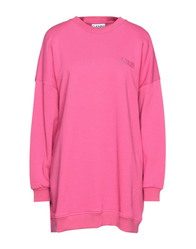 Ganni Sweatshirts In Fuchsia