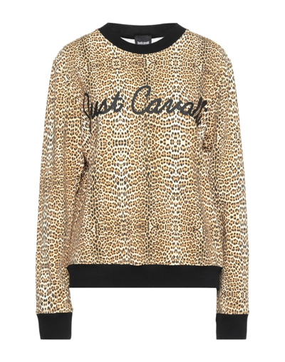 Shop Just Cavalli Woman Sweatshirt Beige Size L Cotton, Elastane