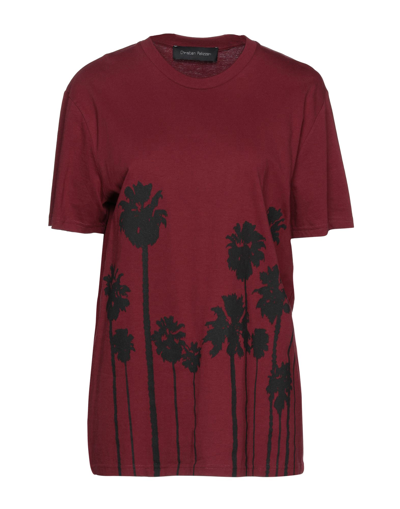 Shop Christian Pellizzari Woman T-shirt Burgundy Size M Cotton In Red