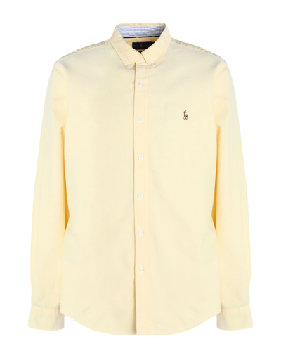 Shop Polo Ralph Lauren Slim Fit Oxford Shirt Man Shirt Yellow Size L Cotton
