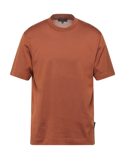 Shop Elvine Man T-shirt Rust Size L Cotton In Red