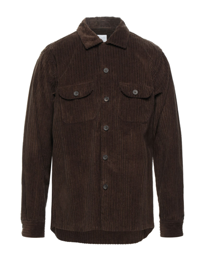 Shop Xacus Man Shirt Cocoa Size Xl Cotton In Brown
