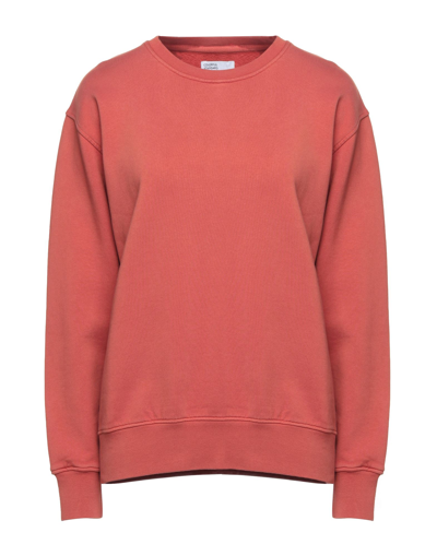 Shop Colorful Standard Woman Sweatshirt Rust Size M Organic Cotton In Red