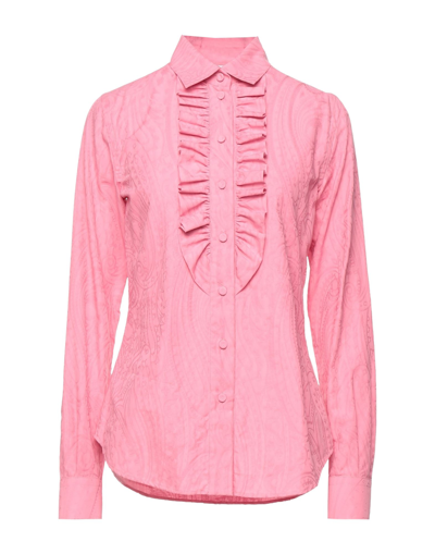Shop Moschino Woman Shirt Fuchsia Size 10 Cotton In Pink