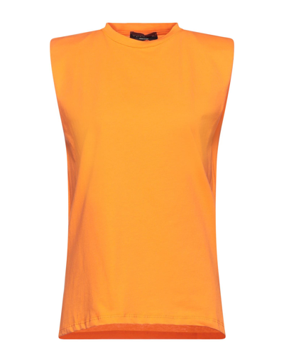 Shop Angela Mele Milano Woman T-shirt Orange Size M Cotton