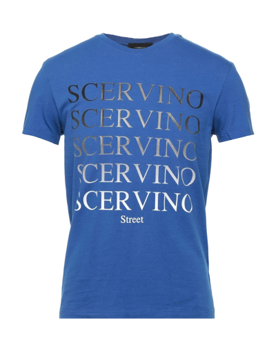 Shop Scervino Man T-shirt Blue Size L Cotton, Elastane
