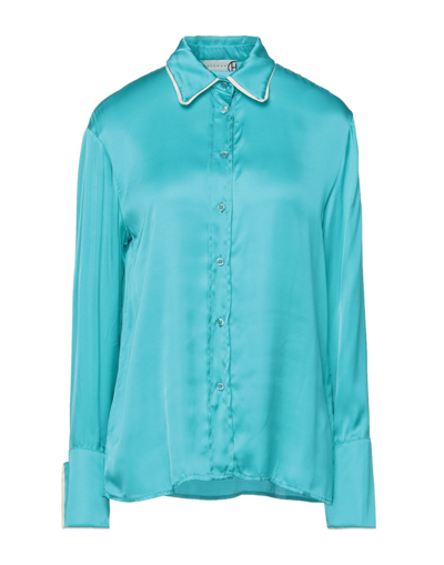 Shop Haveone Woman Shirt Turquoise Size M Viscose In Blue