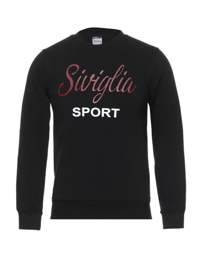 Shop Siviglia Man Sweatshirt Black Size Xl Cotton, Polyester