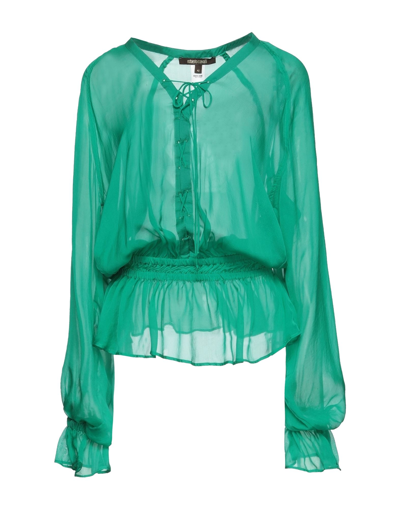 Shop Roberto Cavalli Woman Top Green Size 10 Silk