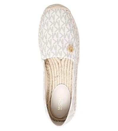 Shop Michael Michael Kors Kendrick Leather Espadrilles In Winter Wht