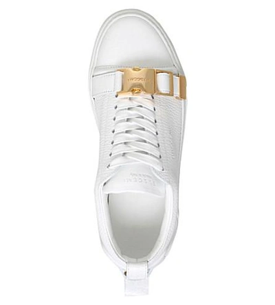 Shop Buscemi 50mm Strap Leather Trainers In White