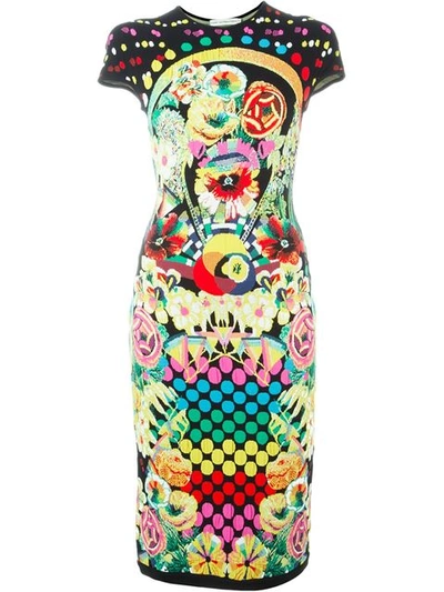 Mary Katrantzou Floral Jacquard Knit Dress In Black/multi