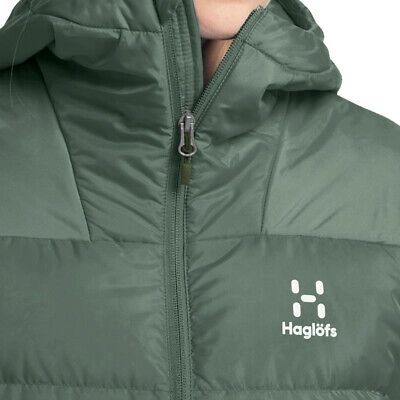 Pre-owned Haglöfs Haglofs Womens Bield Down Hooded Jacket Top Green Sports Outdoors Full Zip Warm