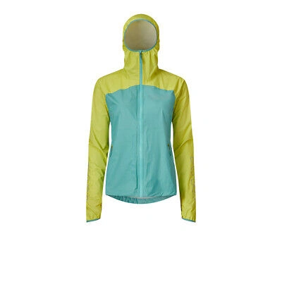 Pre-owned Omm Womens Halo Running Jacket Top Blue Green Sports Full Zip Hooded Waterproof