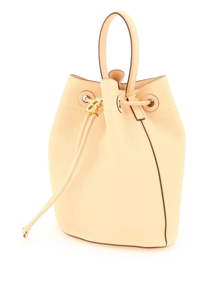 Shop Burberry Grainy Leather Bucket Bag In Pink