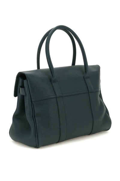 Shop Mulberry Heavy Grain Leather Bayswater Bag In Green