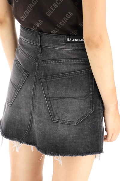 Shop Balenciaga Cut-up Mini Skirt In Black