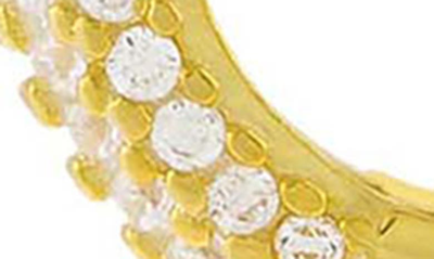 Shop Adinas Jewels Adina's Jewels Pavé Huggie Earrings In Gold