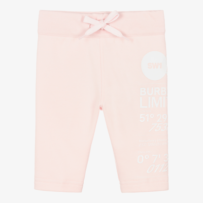 Shop Burberry Baby Girls Pink Logo Joggers