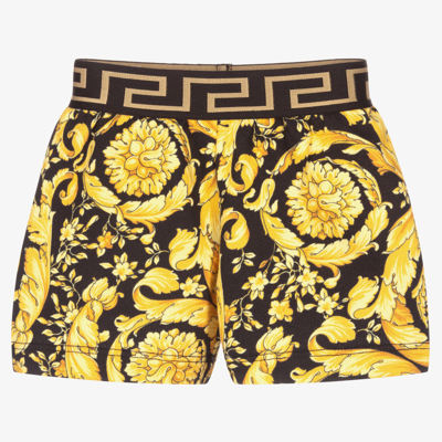 Shop Versace Boys Baby Gold Barocco Shorts