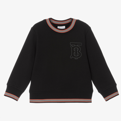 Shop Burberry Girls Black Logo Sweatshirt