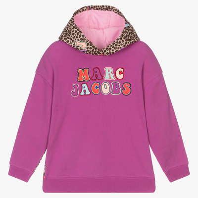 Shop Marc Jacobs Girls Purple & Animal Print Hoodie