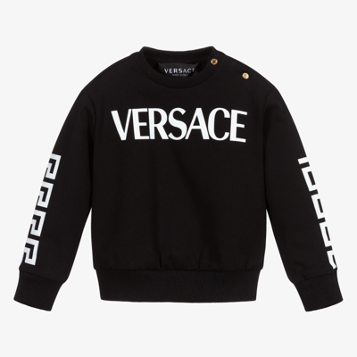 Shop Versace Baby Black Logo Sweatshirt