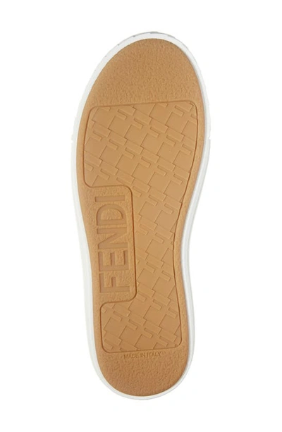 Fendi Ff Jacquard Low-top Sneakers In Tobacco Nero