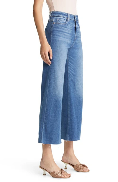 Shop Paige Anessa Raw Hem Wide Leg Jeans In Rock Show Distressed