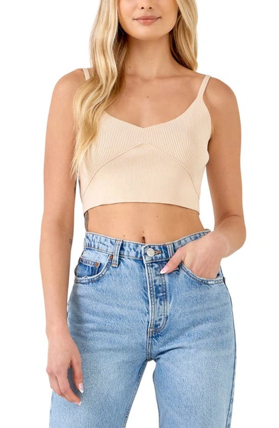 Endless Rose Knit Bralette Top In Beige