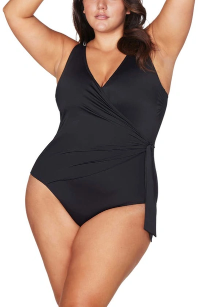 Shop Artesands Hues Hayes D- & Dd-cup Underwire One-piece Swimsuit In Black