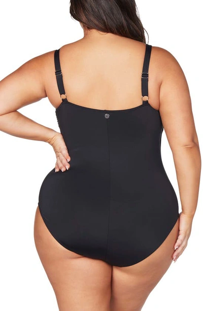 Shop Artesands Hues Hayes D- & Dd-cup Underwire One-piece Swimsuit In Black