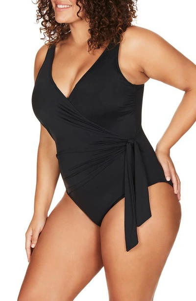 Shop Artesands Hues Hayes D- & Dd-cup Underwire One-piece Swimsuit In Black
