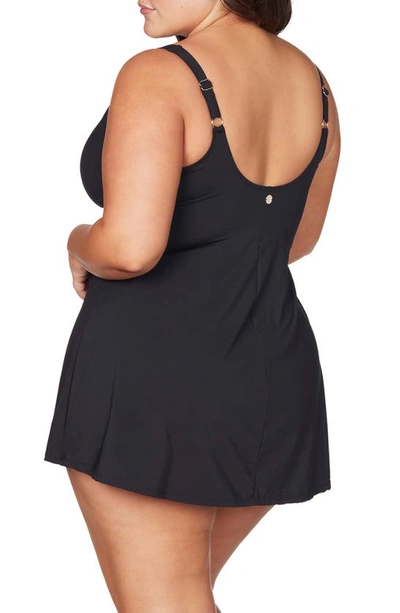 Artesands Hues Delacroix Cross Front D- Cup & Up Swim Dress In Black