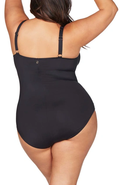 Shop Artesands Raphael E- & F-cup Underwire One-piece Swimsuit In Black