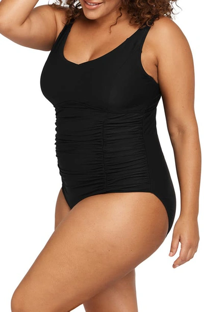 Artesands Raphael E- & F-cup Underwire One-piece Swimsuit In Black