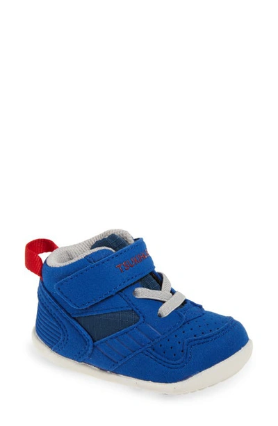 Shop Tsukihoshi Kids' Racer-mid Washable Sneaker In Royal/ Red