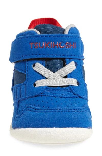 Shop Tsukihoshi Kids' Racer-mid Washable Sneaker In Royal/ Red