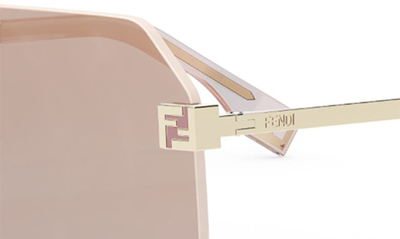 Shop Fendi The  Sky 59mm Geometric Sunglasses In Gold / Bordeaux Mirror