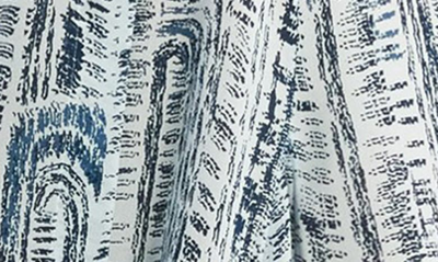 Theory Printed Point-collar Mini Shirtdress In Teal Multi