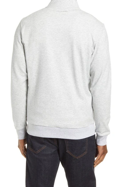 Travismathew Cloud 2.0 Quarter Zip Pullover In Heather Light Grey