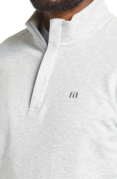 Travismathew Cloud 2.0 Quarter Zip Pullover In Heather Light Grey