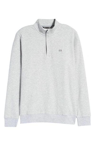 Travismathew Cloud 2.0 Quarter Zip Pullover In Heather Light Grey