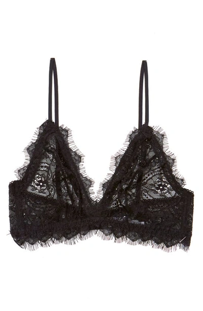 Shop Anine Bing Eyelash Lace Bralette In Black