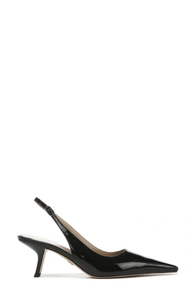 Sam Edelman Women's Bianka Pointed Toe Light Black Kitten Heel Slingback Pumps In Black