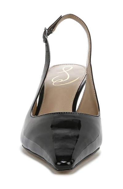 Sam Edelman Women's Bianka Pointed Toe Light Black Kitten Heel Slingback Pumps In Black