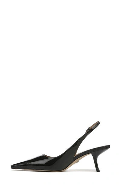 Sam Edelman Women's Bianka Pointed Toe Light Black Kitten Heel Slingback Pumps In Black