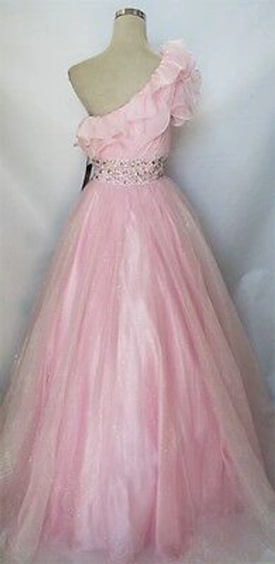 Pre-owned Mac Duggal Ice Pink Wedding Formal Prom Gown 4