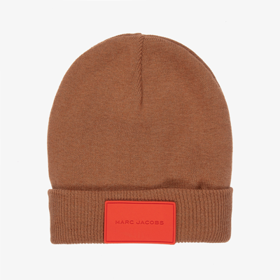 Shop Marc Jacobs Brown Beanie Logo Hat