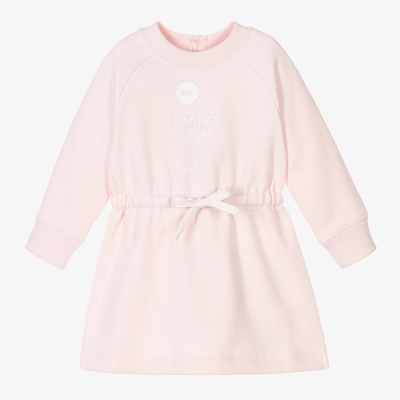 Shop Burberry Baby Girls Pink Cotton Dress